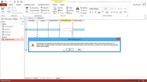 Advanced Microsoft Access Tutorial Multiple Field Primary Keys