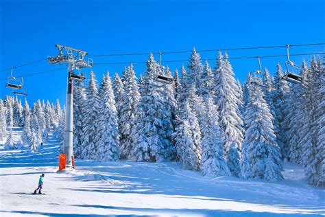 Ski Resort Kopaonik Serbia Lift Slope People Skiing Stock Photo