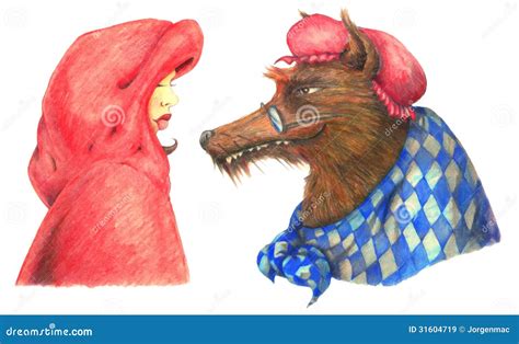 Red Riding Hood and the Big Bad Wolf Stock Illustration - Illustration ...