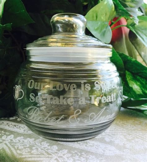 19oz Personalized Candy Dish For Wedding Table Bridal Shower