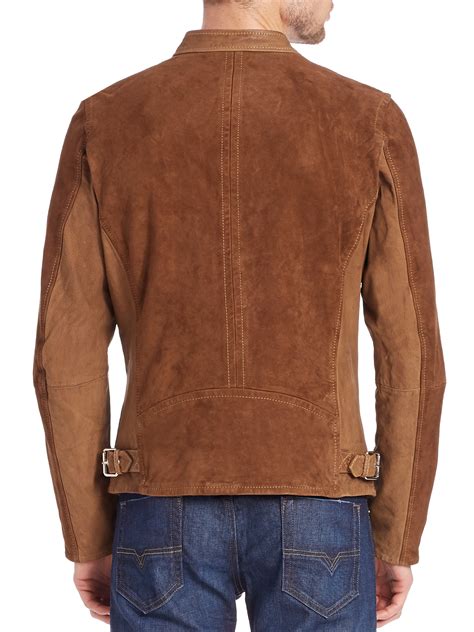 Diesel Edgeamer Suede Jacket In Brown For Men Lyst