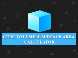 Cube Volume Surface Area Calculator