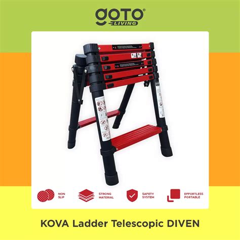 Jual Goto Living Kova Diven Tangga Lipat Aluminium Teleskopik Ladder