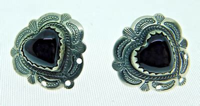 Beautiful Carolyn Pollack Qt Southwest Sterling Black Onyx Etched Heart