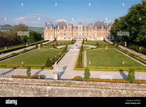 France, Seine Maritime, Eu, the Renaissance castle with its park ...