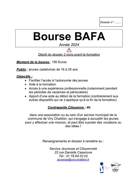 Calam O Dossier De Candidature Bourse Bafa