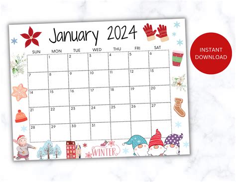 Free Printable Calendar 2024 January Word Printable Online