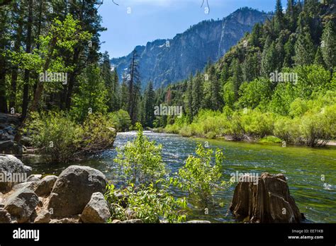 Merced River From El Portal Road In Yosemite Valley Yosemite National