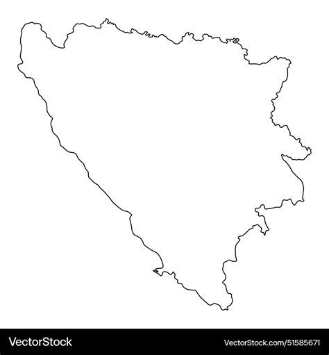 Bosnia And Herzegovina Outline Map Royalty Free Vector Image