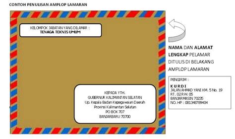 Penulisan Amplop Surat Resmi 54 Koleksi Gambar