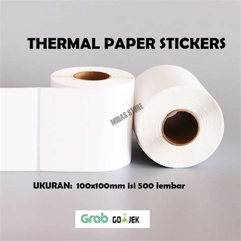 Promo Kertas Print Resi Job Thermal Sticker Tempel Ukuran X Mm Isi