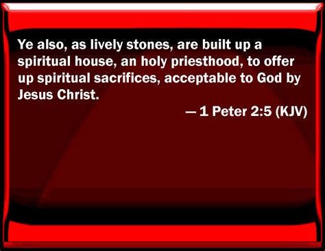 1 Peter 25 You Also As Lively Stones Are Built Up A Spiritual House