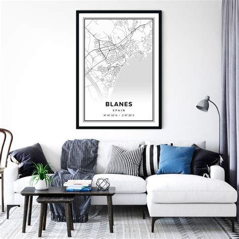 Map of Blanes Map of Spain Blanes Map Print Blanes | Etsy