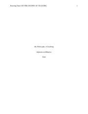 M659 My Philosophy Of Teaching Docx Running Head MY PHILOSOPHY OF