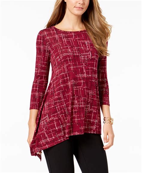 Alfani Printed Asymmetrical Top Created For Macys Macys