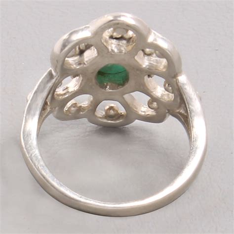 925 Sterling Silver Green Corundum Gemstone Ring Mangla International