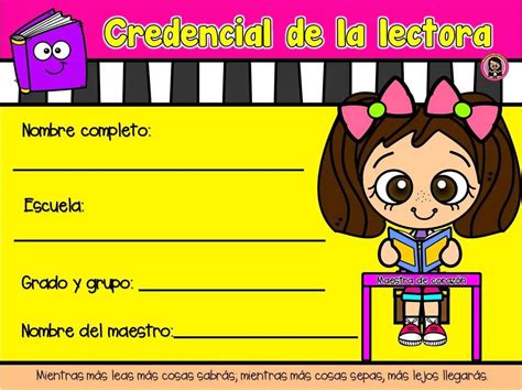 Credenciales Lectoras Para La Biblioteca 6 Imagenes Educativas
