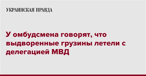 У омбудсмена говорят что выдворенные грузины летели с делегацией МВД Украинская правда