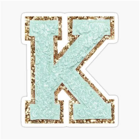 Preppy Mint Varsity Letter K Sticker For Sale By Riley Preppy