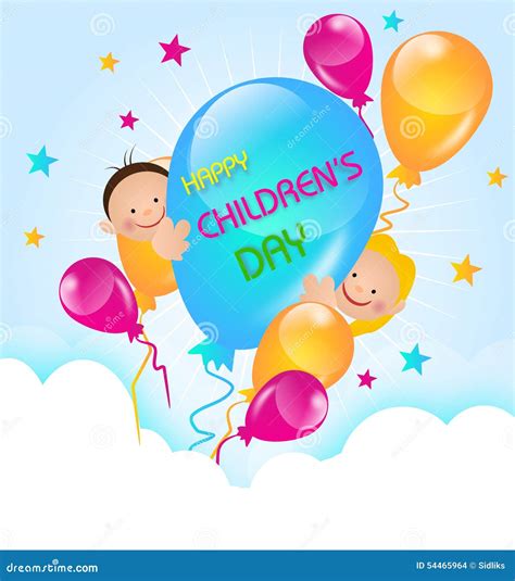 Happy Children S Day Stock Illustration Illustration Of Balloon 54465964