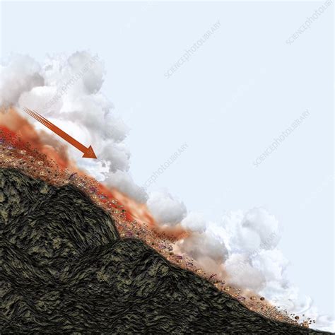 Pyroclastic flow, artwork - Stock Image - C015/0994 - Science Photo Library