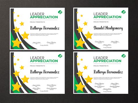 Girl Scout Leader Appreciation Certificate Printable Pdf Etsy