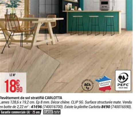 Promo Revêtement De Sol Stratifié Carlotta chez Bricorama iCatalogue fr