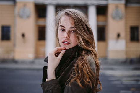 Long Hair Face Portrait Ivan Proskurin Blonde Curly Hair Lisa