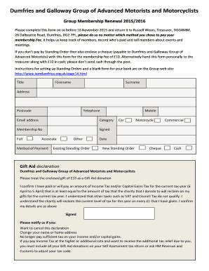 Fillable Online Iamdumfries Org Membership Renewal Form And Gift Aid