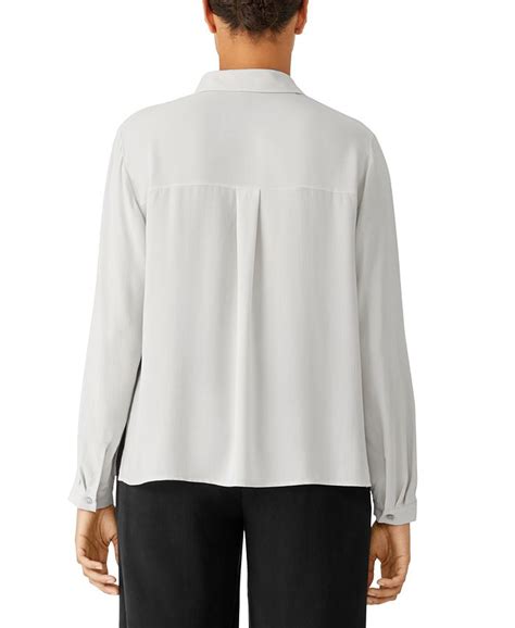 Eileen Fisher Silk Classic Collar Easy Shirt Macys