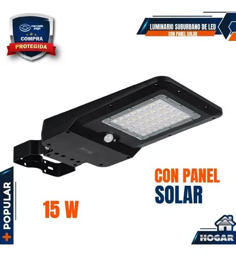 Luminario Suburbano De Led 15 W Con Panel Solar 46958 Envío gratis