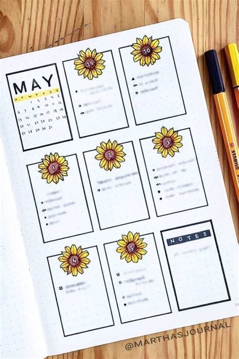 29 Sunflower Themed Bujo Spreads For Inspiration Atinydreamer