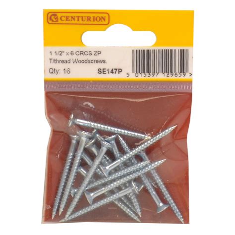 Centurion 1 12 X 6 Zp Cross Recessed Hardened Twin Thread Woodscrews With Countersunk Head