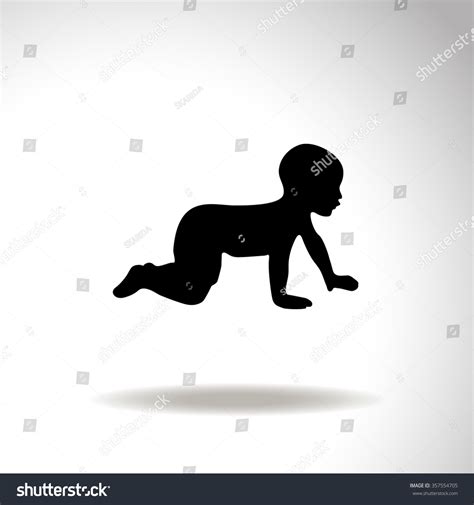 Baby Crawling Silhouette Vector Stock Vector (Royalty Free) 357554705 ...