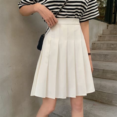 White Pleated Midi Skirt Outfit Women Plus Size Full Pleated Skirt High Waisted Midi Skirt Party