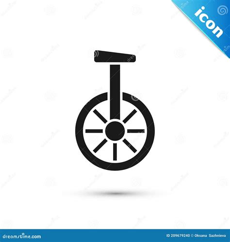 Icono Gris De Unicycle O De Una Bicicleta De Ruedas Aislado En Fondo