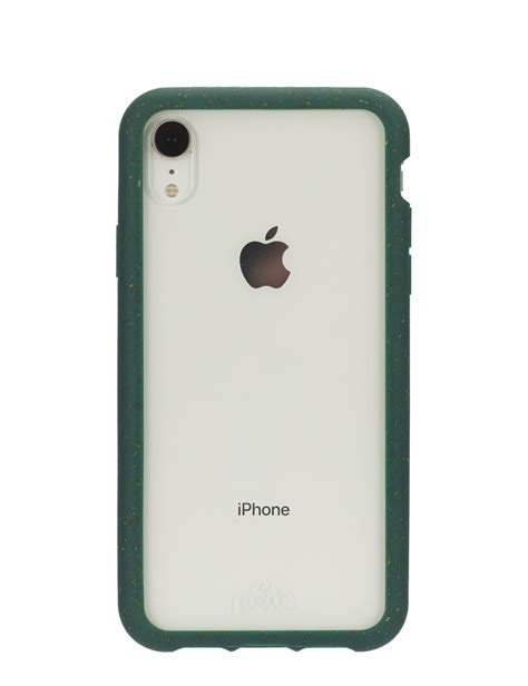 Clear Eco-Friendly iPhone XR Case with Green Ridge– Pela Case