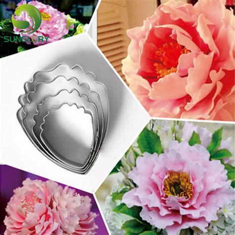 Pcs Stainless Steel Sugarcraft Floral Flower Cutters Set Peony Petal