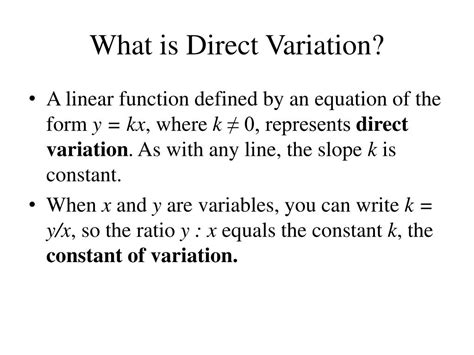 Ppt Direct Variation Powerpoint Presentation Free Download Id 6013279