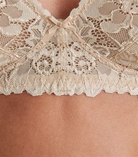 Lace Wirefree Soft Cup Bra Taupe Target Australia