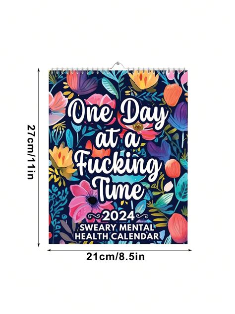 1pc Sweary Mental Health Calendar 2024 Funny Sweary Calendar 2024 Wall