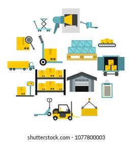 Concept Infographics Equipment Warehouse Delivery Cargo Stock Vector