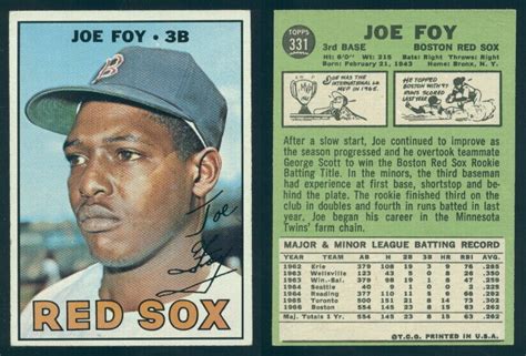 Topps Joe Foy Red Sox Em Ebay