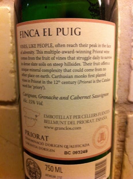 Nv Gran Clos Priorat Finca El Puig Spain Catalunya Priorat