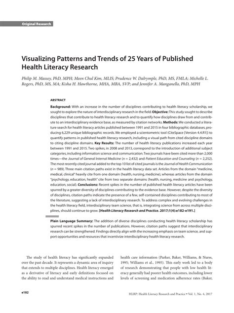 Pdf Visualizing Patterns And Trends Of 25 Years Of Published Health