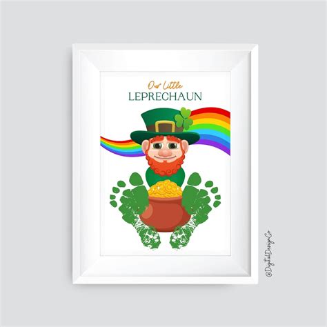 Our Little Leprechaun Footprint Art Craft Leprechaun Foot Feet St