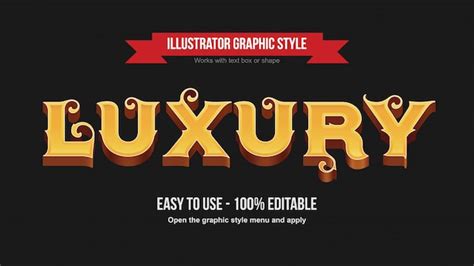 Premium Vector 3d Golden Uppercase Editable Text Effect With Swirls