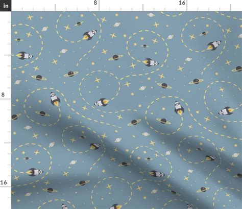 Rockets Planets And Outer Space Fabric Spoonflower