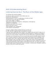 MUS 101 Understanding Music Listening Assignment Chapter 2 The Middle