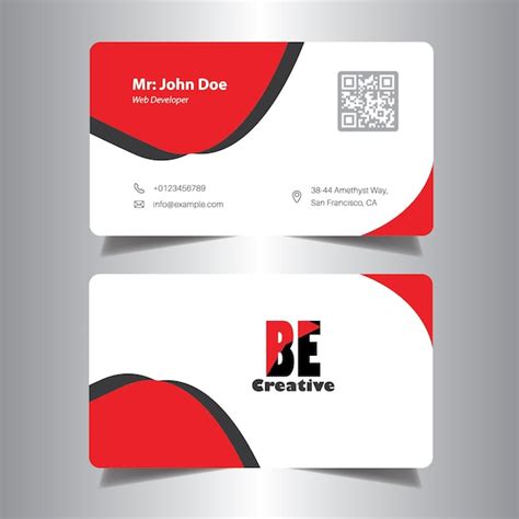 Premium Vector Red Business Card Design